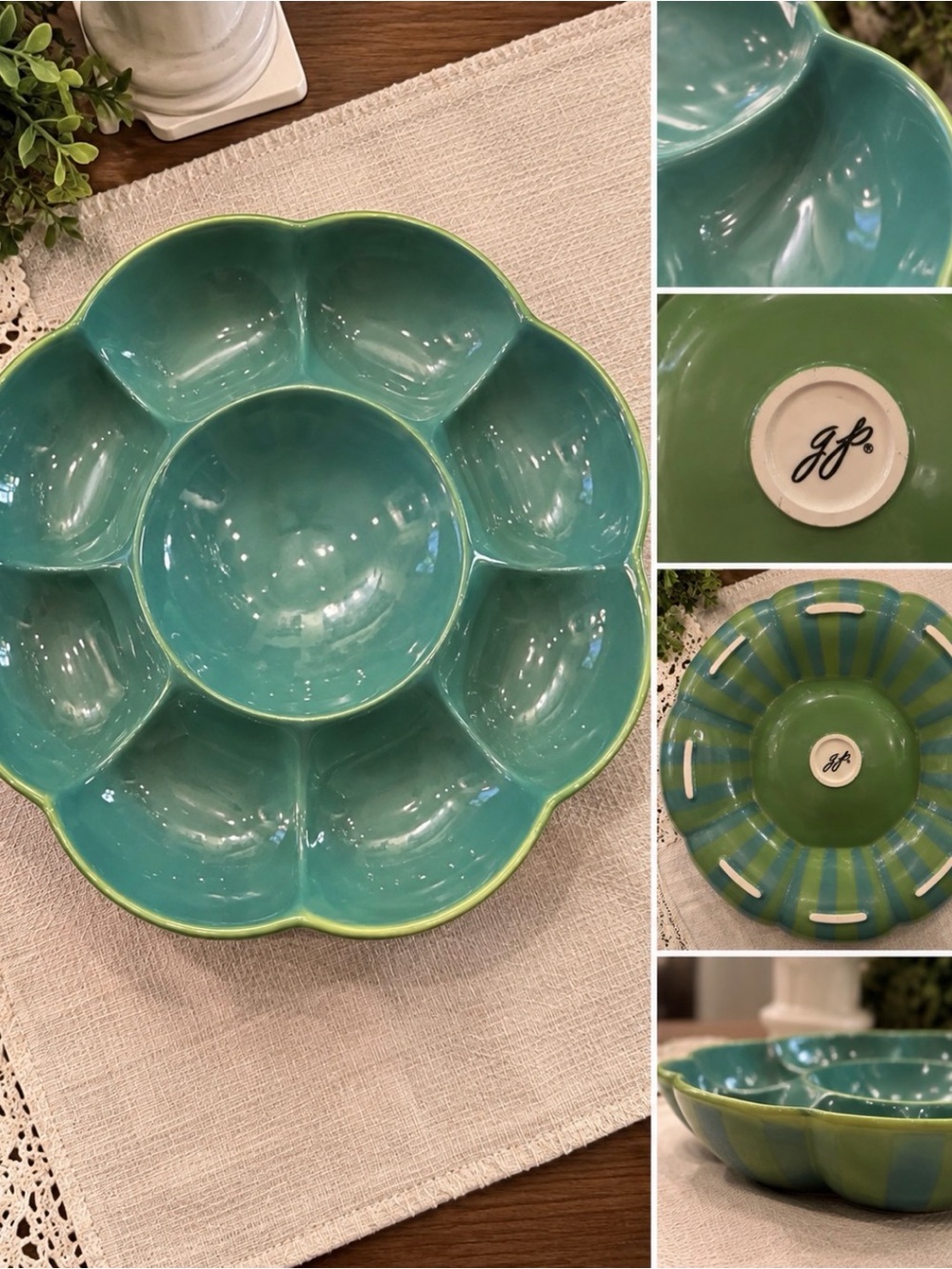 Southern Living at Home Teal Provence Serving Platter